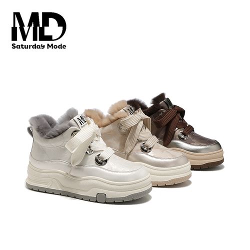 SATURDAYMODE【超哥】【鎏金浮梦】秋冬松糕底毛绒保暖厚底增高鞋 S2L主图