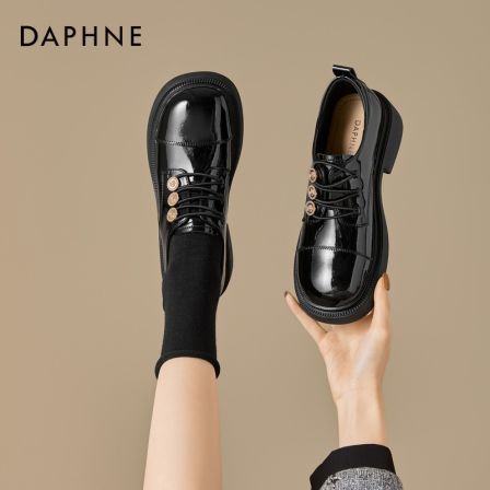 达芙妮厚底小皮鞋女款2026春季新款百搭舒适乐福鞋复古英伦风女鞋