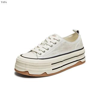 TATA他她2025秋新款时尚休闲厚底板鞋松糕鞋百搭小白鞋女CK201CM5主图