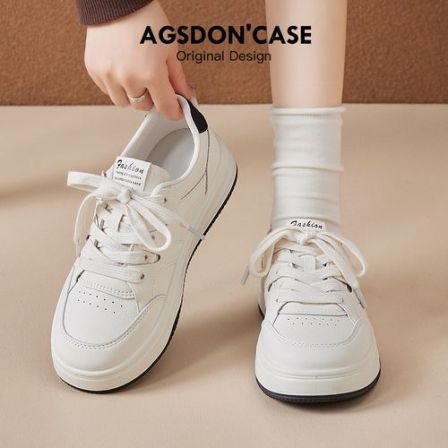 奥古狮登真皮小白鞋女秋2026新款厚底百搭高级感女鞋休闲运动板鞋