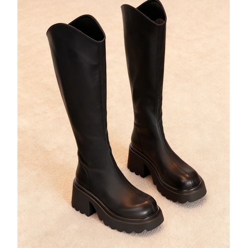 IEF/爱依服2026新款女圆头厚底时尚粗跟秋冬百搭骑士英伦长筒靴主图