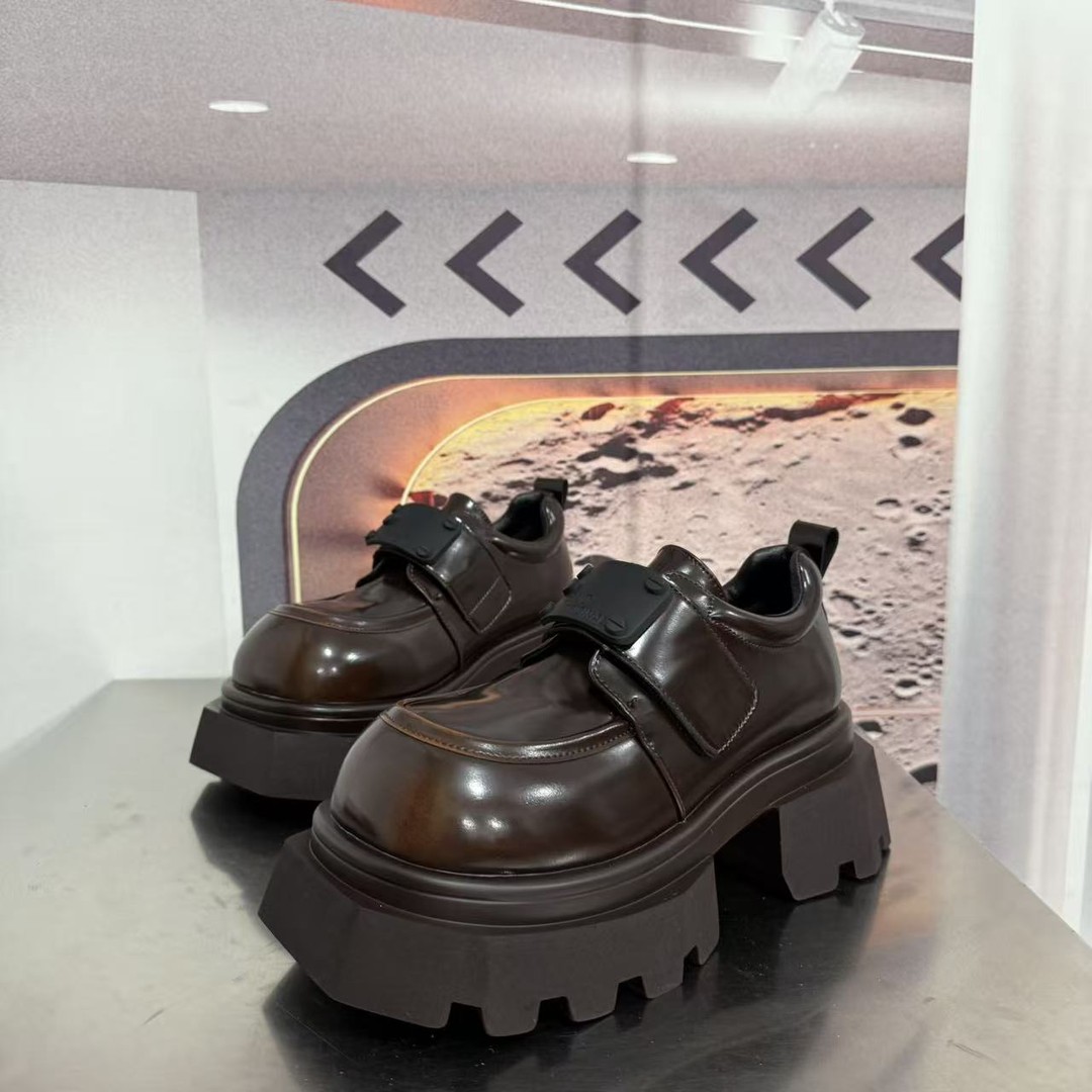 8667-1绒新款2025厚底乐福鞋学院风小皮鞋圆头百搭单鞋主图