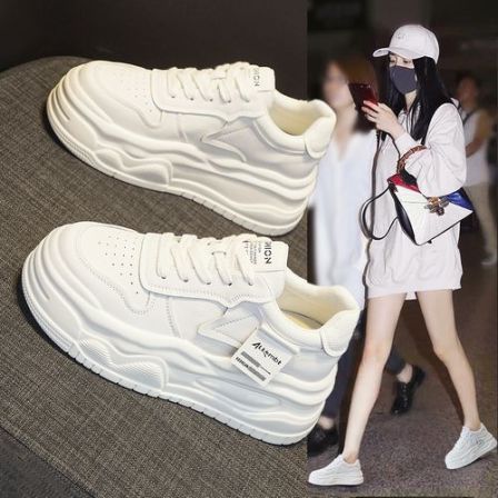厚底小白鞋女款春季2026新款ins百搭松糕内增高休闲板鞋运动女鞋