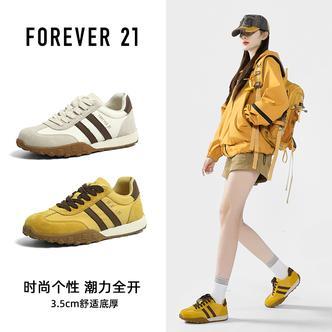 【美式复古】F21复古真皮德训鞋2026新款厚底休闲鞋女款户外运动鞋