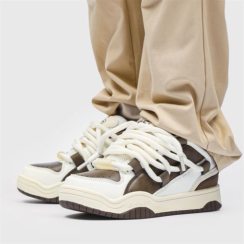 国潮原创男鞋子潮鞋2026新款厚底增高面包鞋复古百搭脏辫设计板鞋主图