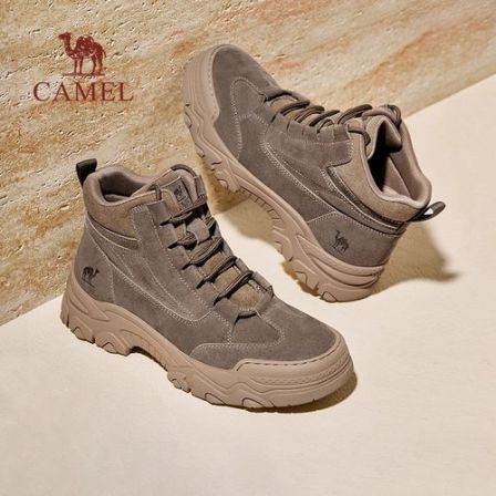 骆驼运动鞋靴子男2025秋季马丁靴休闲厚底高帮沙漠工装靴男款