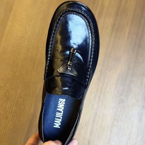 62011新款皮鞋男纯皮头层皮休闲软底百搭低帮一脚蹬豆豆男鞋四季主图