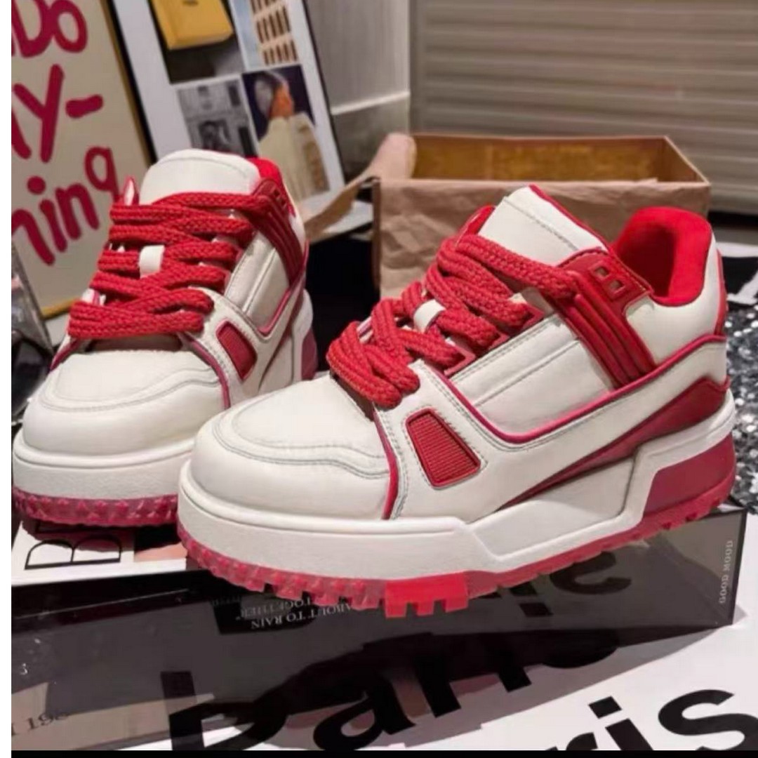 【林五五定制】2025欧货真皮脏脏小胖丁厚底增高休闲面包鞋792主图