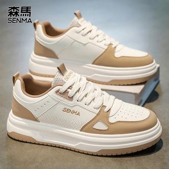 森马男鞋2025新款秋季透气软底休闲板鞋青少年韩版百搭运动小白鞋主图