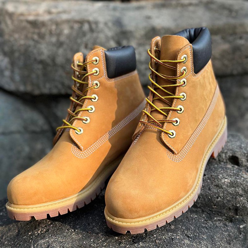 华仔严选注塑工装靴大黄靴情侣款防水户外休闲男女同款头层牛皮鞋主图