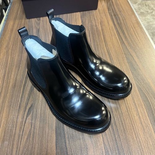 马臀皮切尔西靴男士秋冬新款一脚蹬高端手工皮鞋7116主图