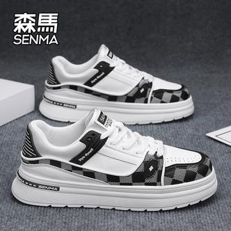 森马男鞋秋季国潮百搭厚底增高运动小白鞋男士高级感防滑休闲板鞋主图