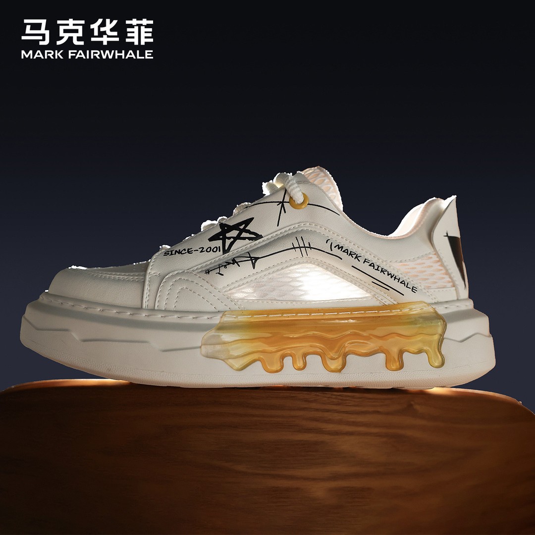 马克华菲鞋子男鞋2026新款潮流涂鸦男士板鞋增高厚底休闲鞋男潮鞋主图