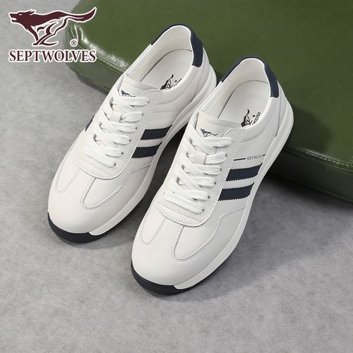 七匹狼男鞋2026春季新款轻便软底时尚休闲鞋真皮透气百搭德训鞋男主图