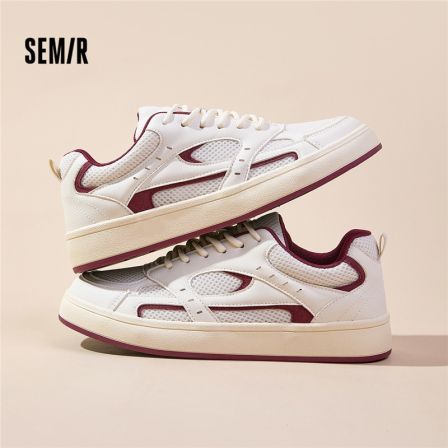 SEMIR港风男款小白鞋新款秋季透气网面休闲鞋ins青年鞋子运动板鞋