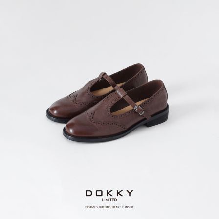 【No退No换】Dokky「约克庄园」头层牛皮.雕花.T带布洛克皮鞋D0124