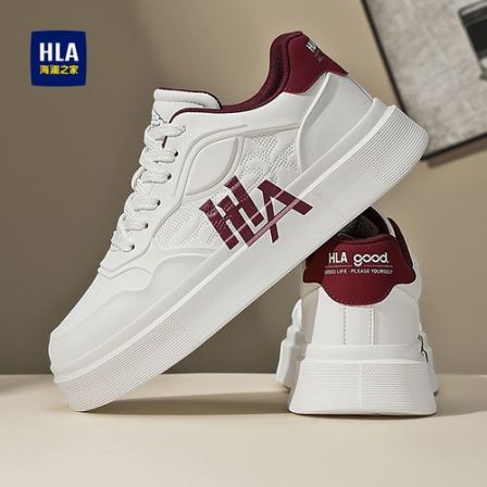 海澜之家男鞋春季防滑休闲板鞋时尚百搭运动厚底皮面轻奢小白潮鞋