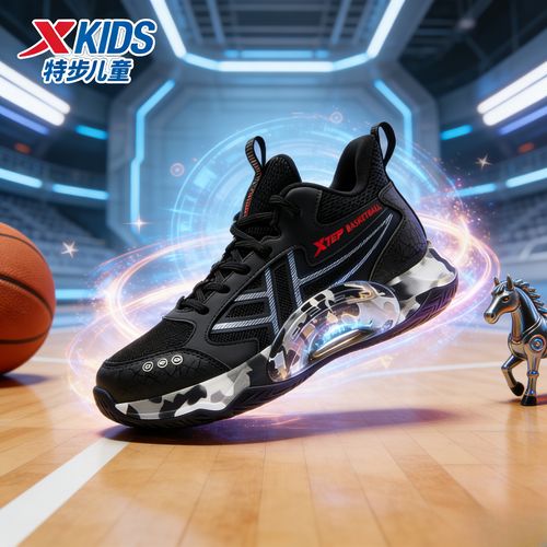 【破影战甲】特步儿童春季新款防滑减震大童实战篮球鞋674115129650主图