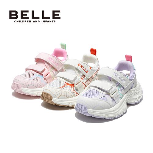 【小空调】百丽新款儿童女款童鞋轻运动鞋凉鞋时尚透气网面RK0582主图