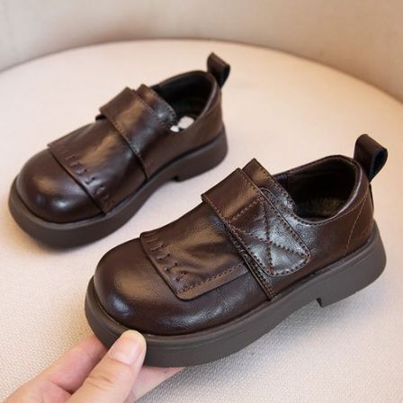 2026春季新款软底英伦风学院风真皮单鞋女大童皮鞋车缝线童鞋儿童