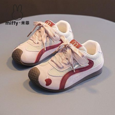 Miffy米菲童鞋春季爆款女童魔术贴休闲鞋儿童透气软底运动鞋耐脏