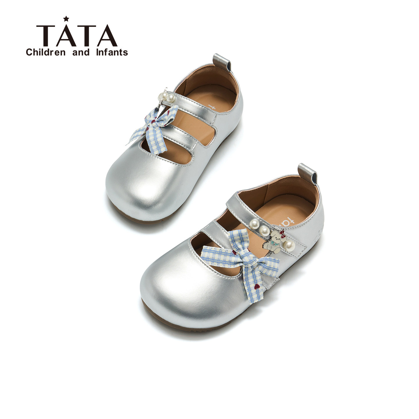 TATA他她女童小皮鞋儿童玛丽珍鞋春季新款透气软底单鞋女孩公主鞋主图