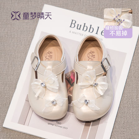 童梦晴天儿童皮鞋女童白色公主鞋软底2026新款春季女宝鞋子配裙子