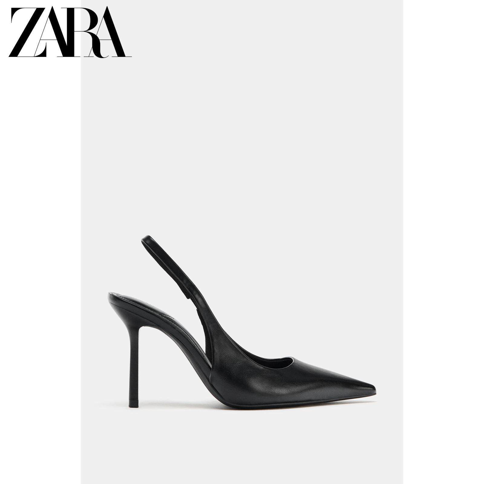 ZARA2026春夏新品 女鞋 黑色细高跟露跟尖头穆勒鞋 2252710 800主图