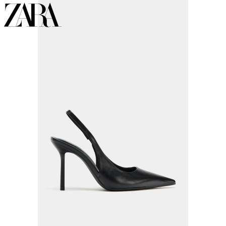 ZARA2026春夏新品 女鞋 黑色细高跟露跟尖头穆勒鞋 2252710 800