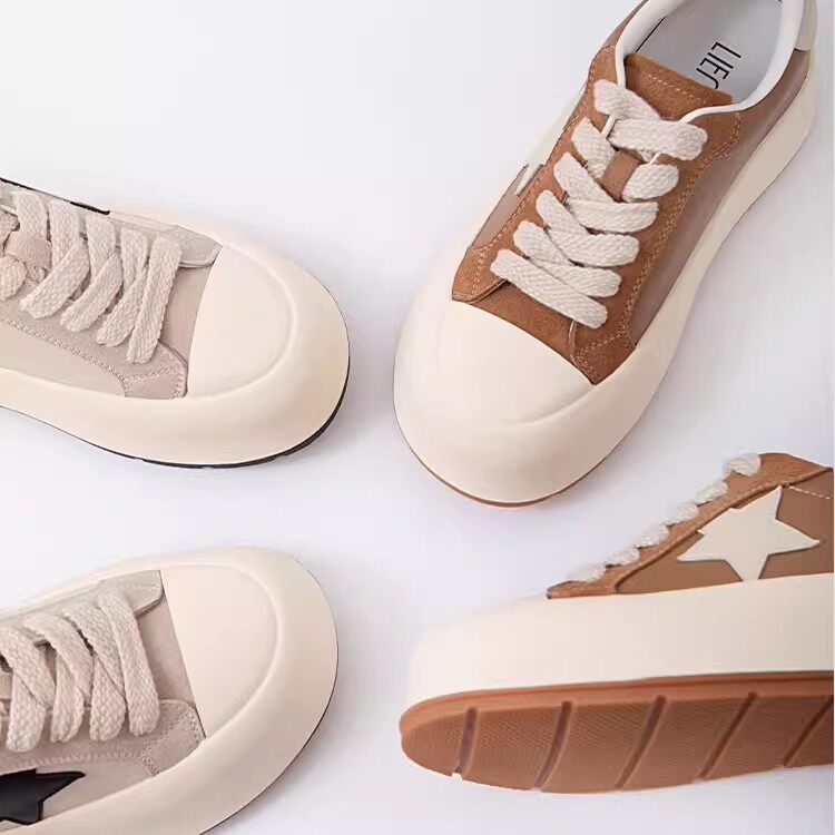 烈儿Lierkiss【真皮星星鞋】厚底真皮美拉德五角星休闲鞋34XZ5418主图