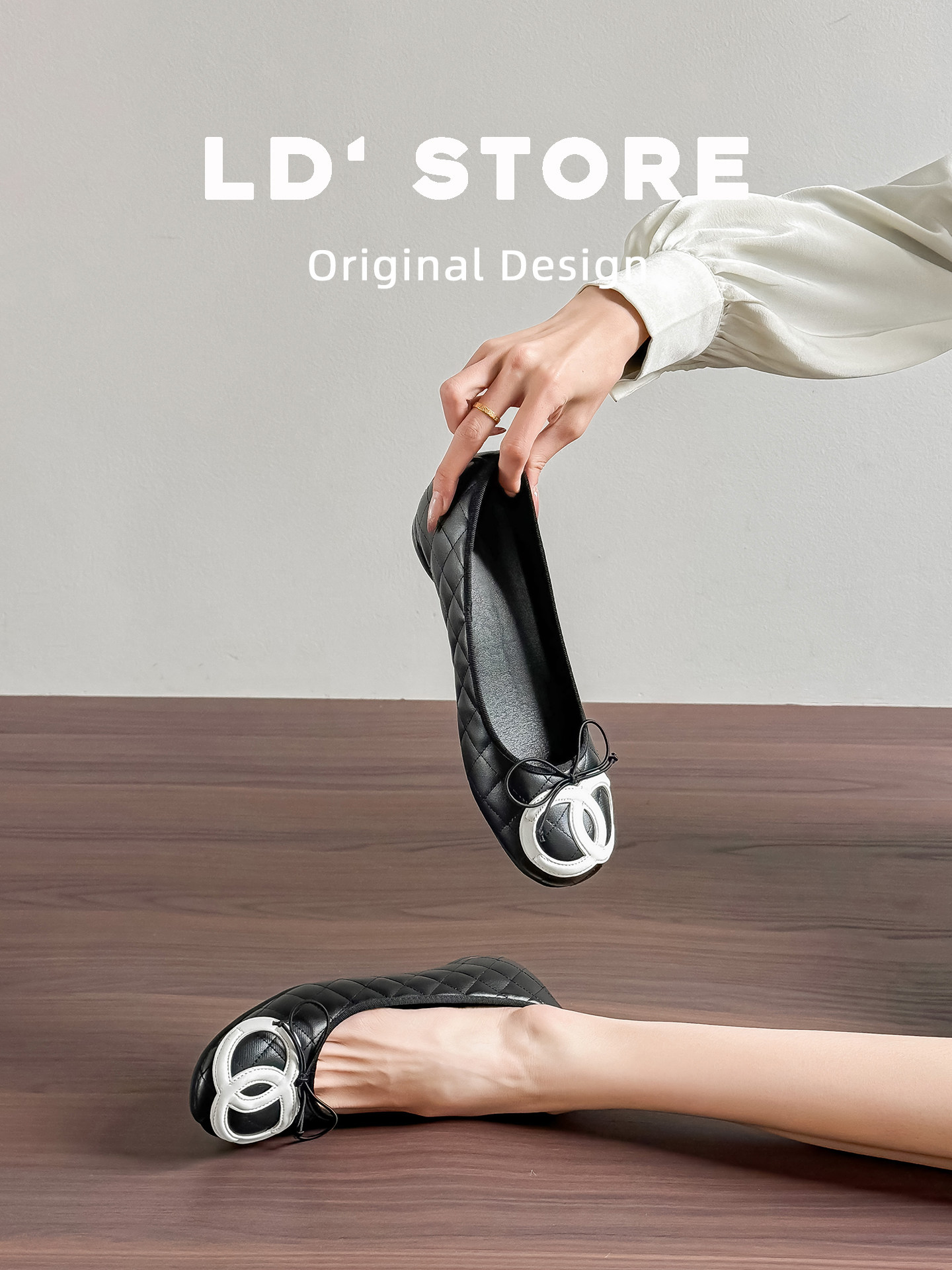 5cm内增高~法式内增高浅口单鞋2026新款小香风菱格纹通勤玛丽珍鞋主图