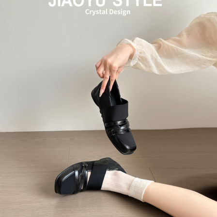 真皮~骄屿复古运动芭蕾风玛丽珍鞋女2026新款春新款内增高小皮鞋