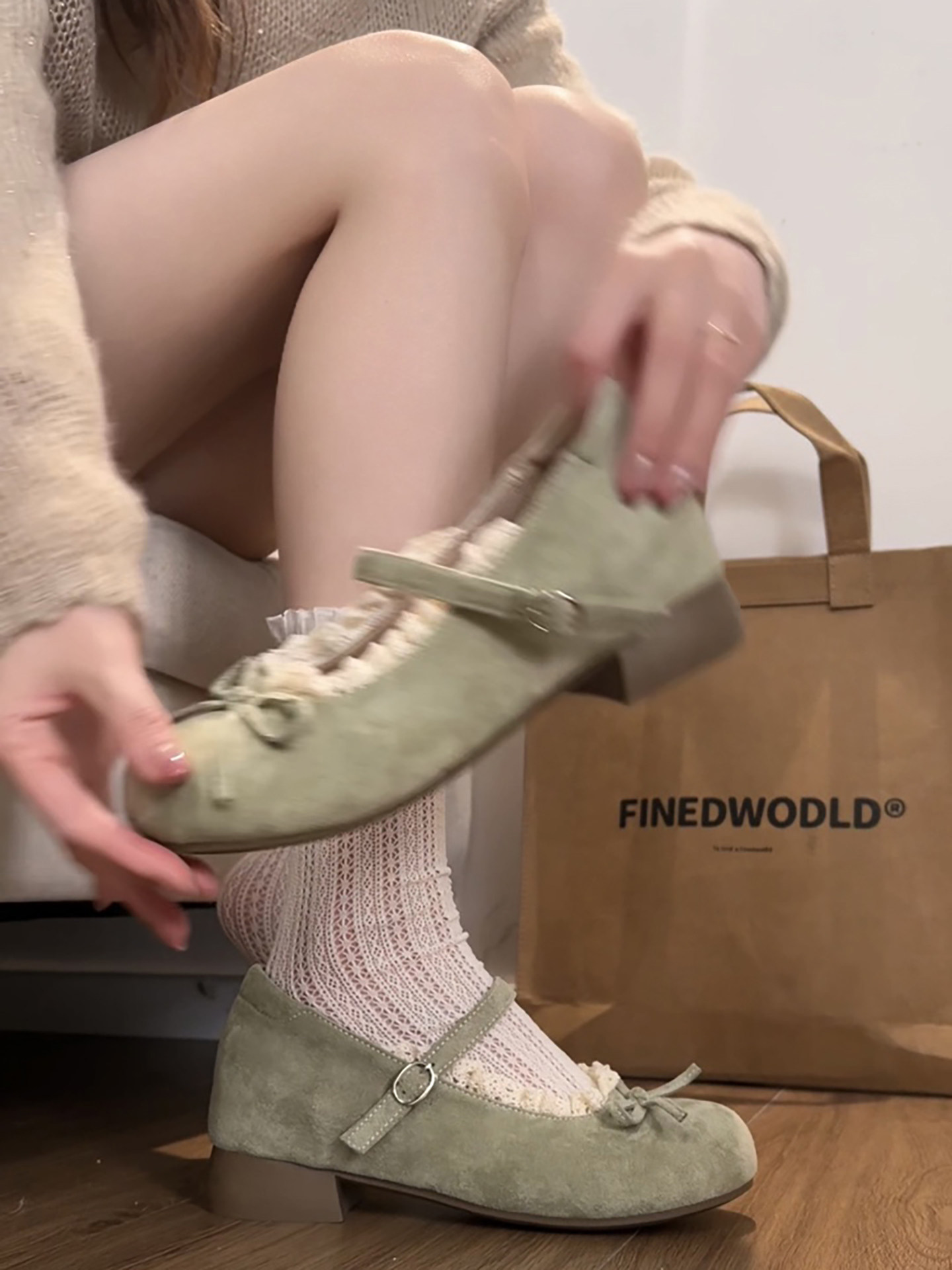 百搭复古圆头浅口粗跟单鞋女2026新款春季配裙子增高法式玛丽珍鞋主图