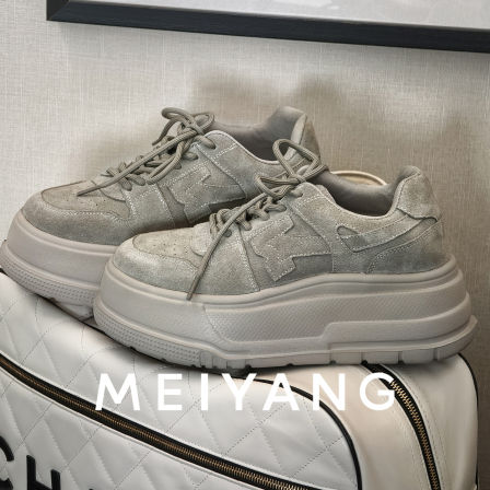美洋MEIYANG【现货】厚吐司二号休闲鞋 牛反绒_简约厚底增高-周三