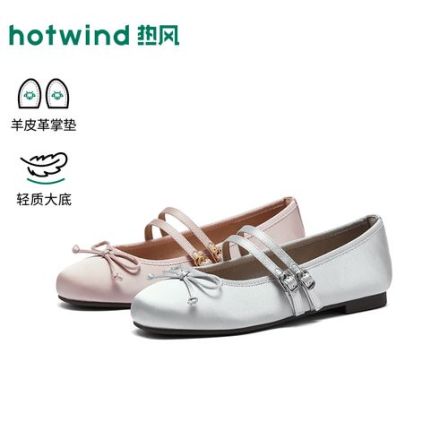 【红运玛丽珍】热风2026年春新款女士时尚平底软底单鞋H07W26108
