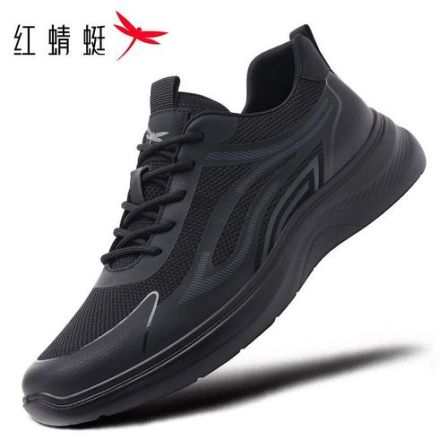 红蜻蜓男鞋春夏透气网面鞋飞织休闲鞋男士防滑软底轻便旅游运动鞋