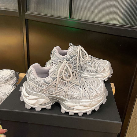 LOFTIME2026SPR25新品春季款5.5CM轻型减震厚底网布运动老爹鞋