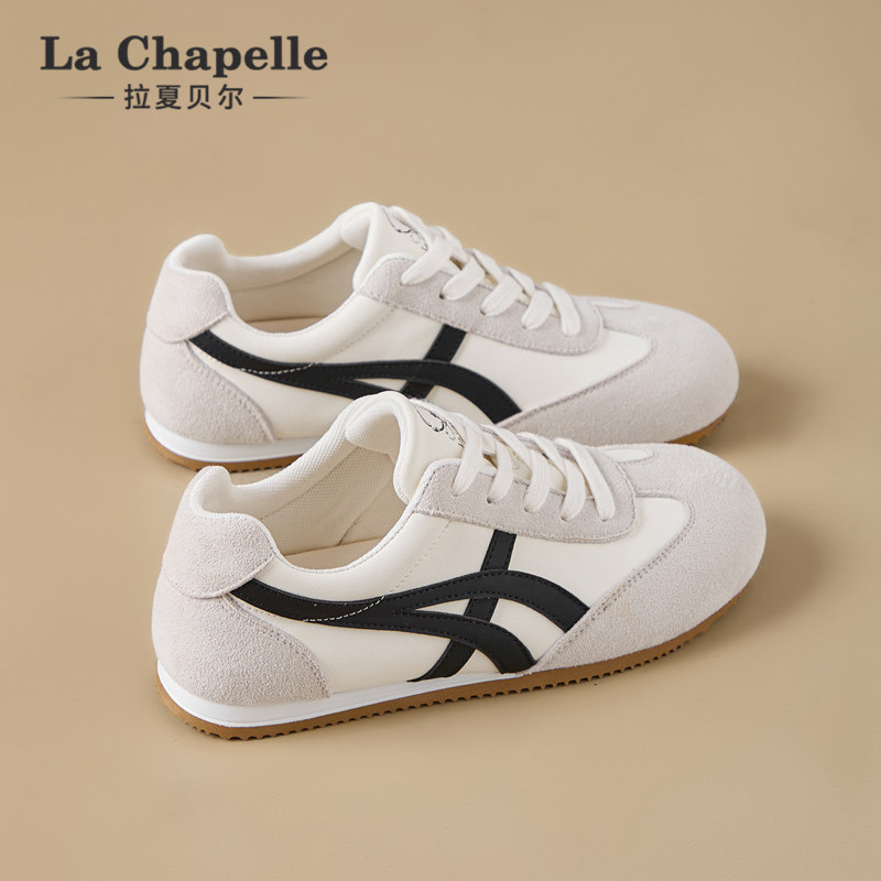 拉夏贝尔内增高德训鞋女2026春季新款百搭厚底小白鞋子运动板鞋女主图
