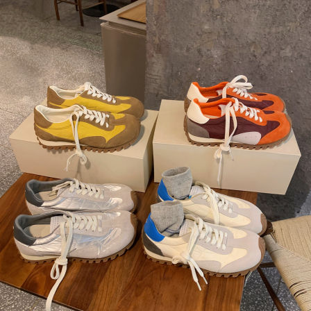 葡萄妈studiolee 撞色拼接系带运动鞋内增高阿甘鞋多巴胺休闲鞋女