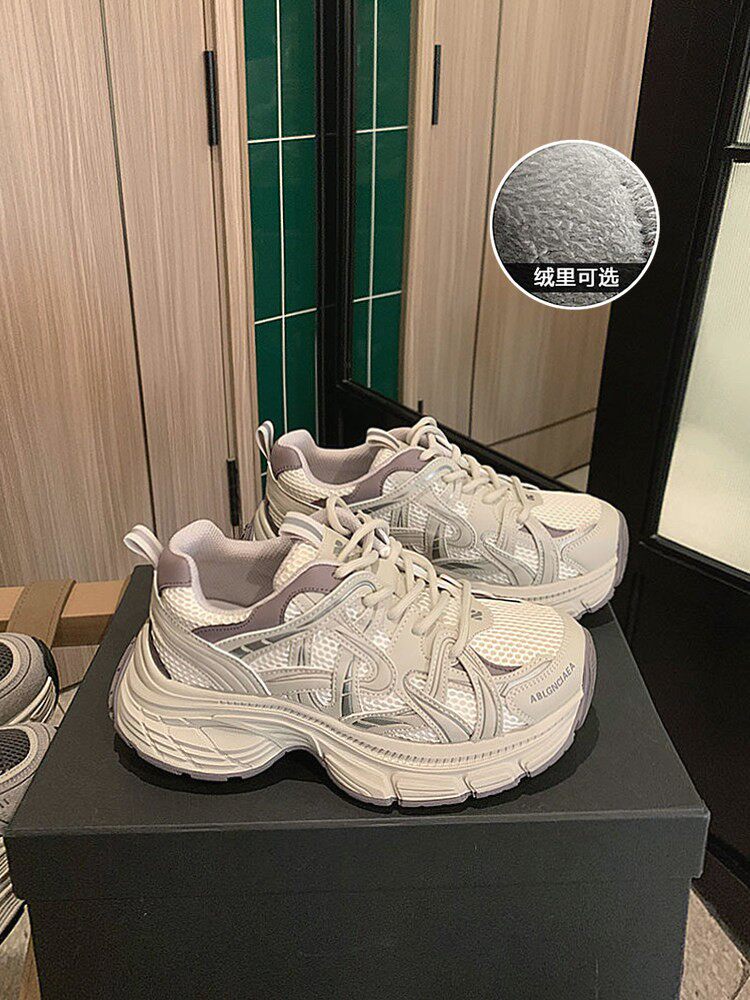 LOFTIME2026SPR21新品春季款5CM减震厚底网布女士运动老爹鞋主图