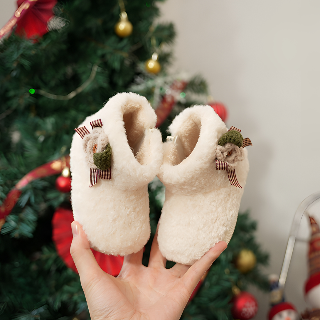 小步点女童棉鞋加绒加厚冬季软底女宝宝鞋子毛毛鞋保暖儿童雪靴主图