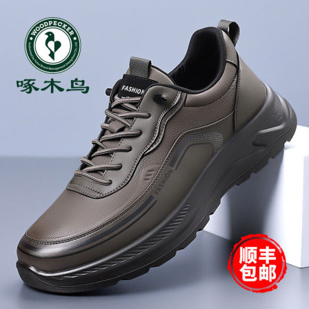 啄木鸟男鞋新款软底皮鞋男韩版运动休闲鞋百搭户外旅游鞋男老爹鞋