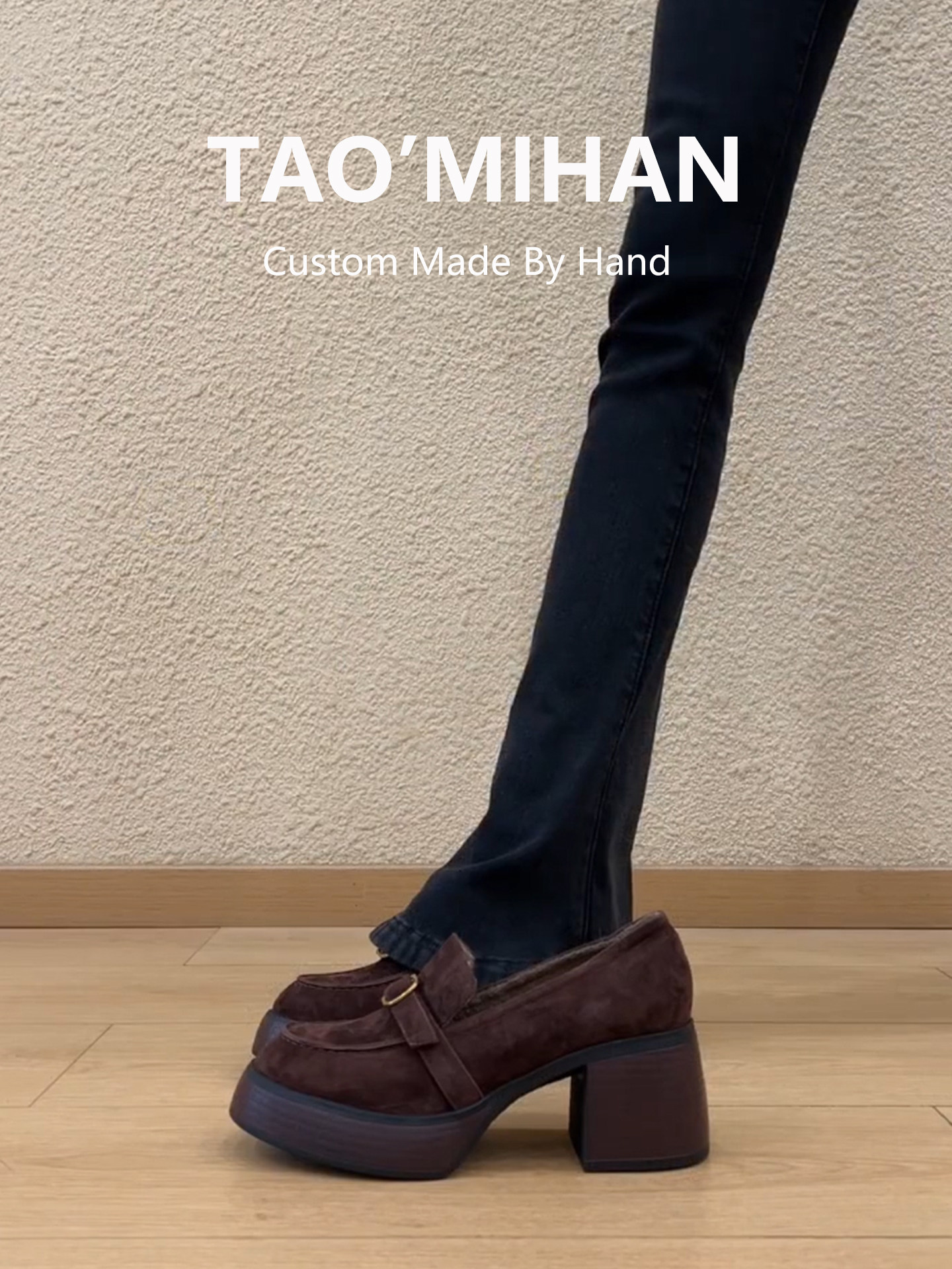 真皮巨好看增高厚底乐福鞋女2026新款小个子一脚蹬小皮鞋高跟单鞋主图