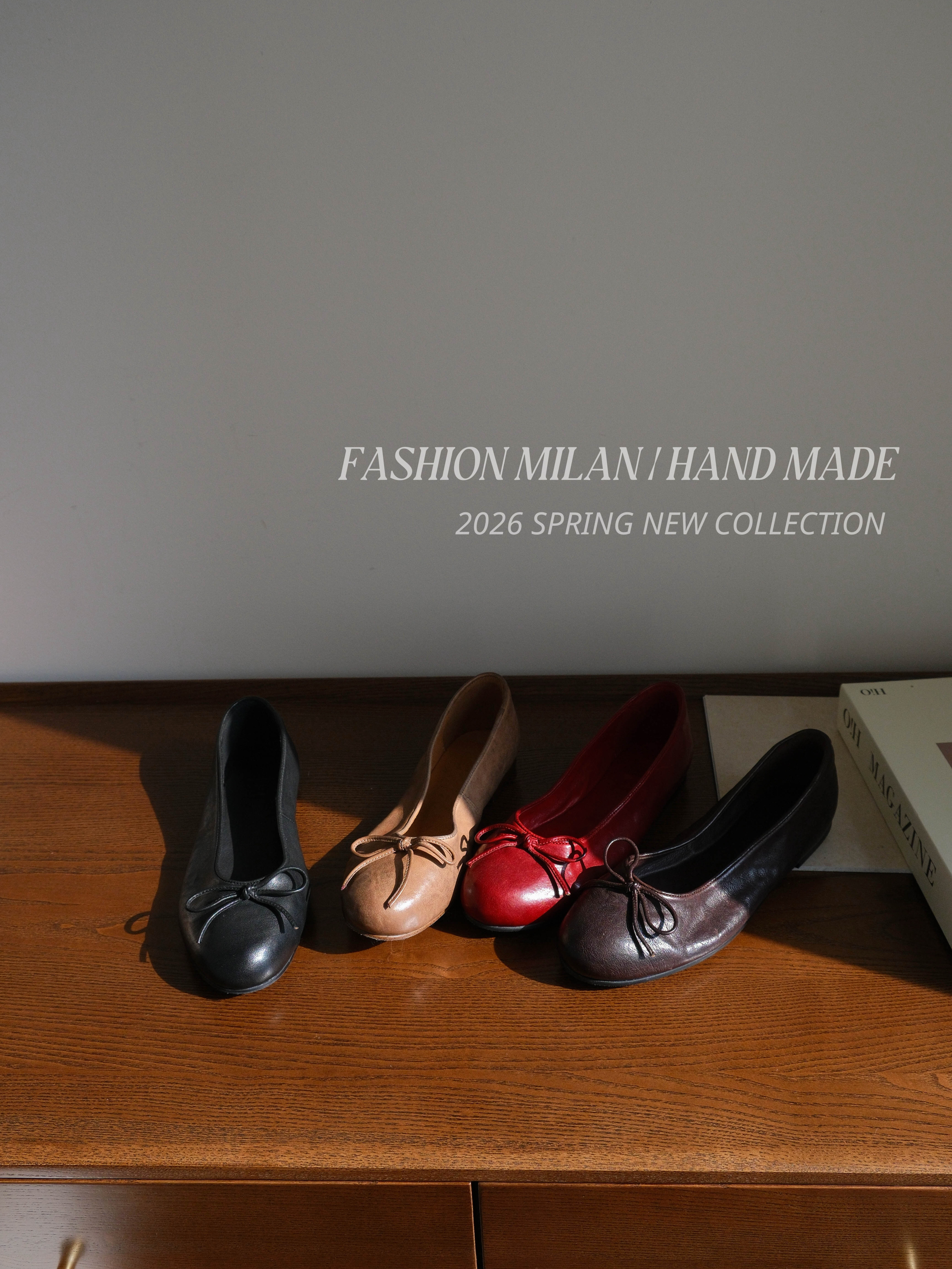 法式蝴蝶结芭蕾舞鞋女圆头浅口玛丽珍鞋软底百搭一脚蹬单鞋主图