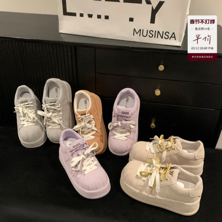 “稳叔”QQ糖～6cm增高厚底鞋女春季新款大头鞋休闲鞋运动板鞋女