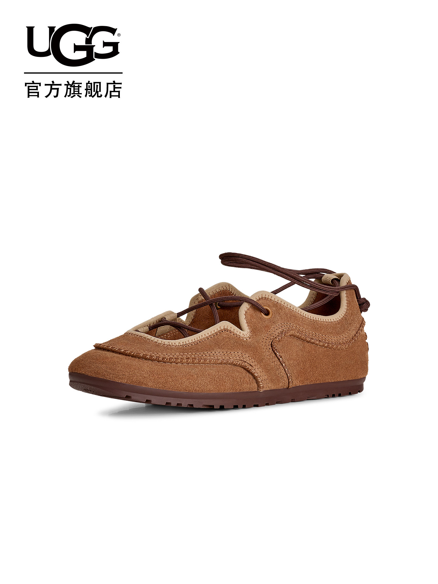 UGG春季新款女士舒适时尚纯色平底圆头系带低帮芭蕾休闲鞋1184790主图