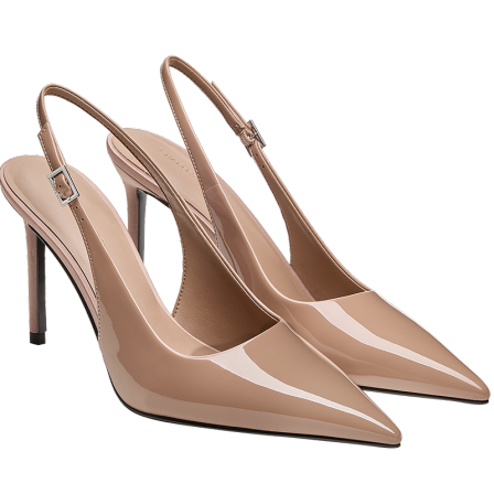 CHARLES&KEITH26春新款CK1-60280496漆皮尖头高跟鞋细跟凉鞋单鞋