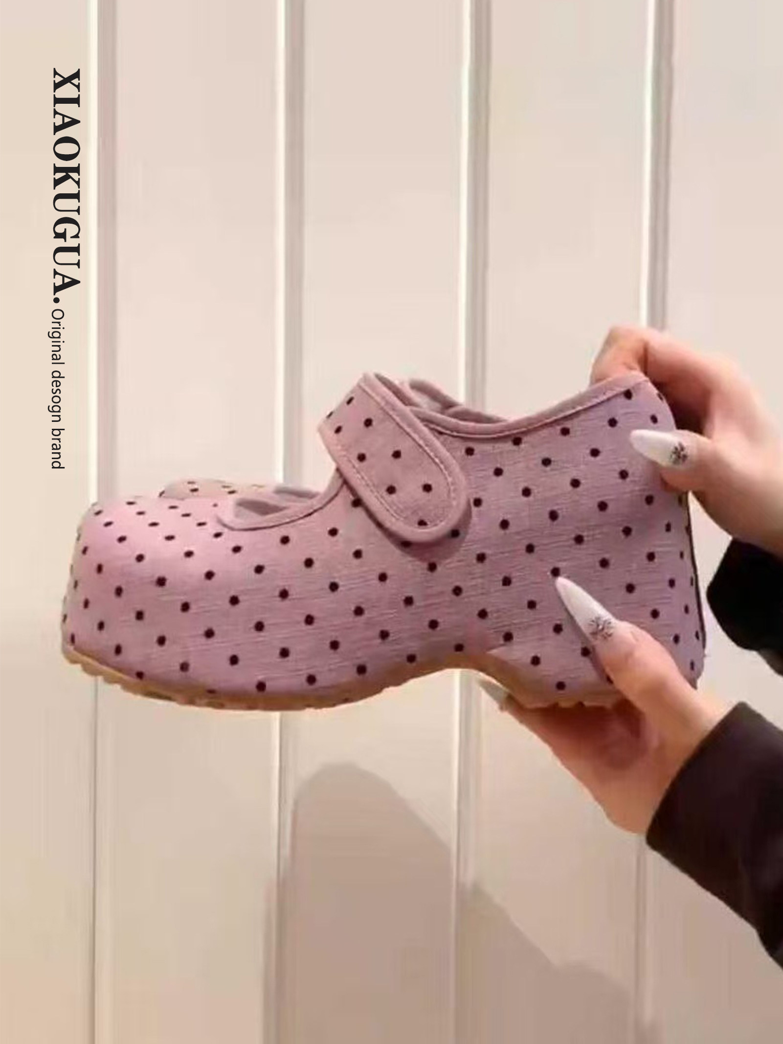 复古波点玛丽珍鞋女2026新款春季小个子厚底女鞋百搭法式浅口单鞋主图