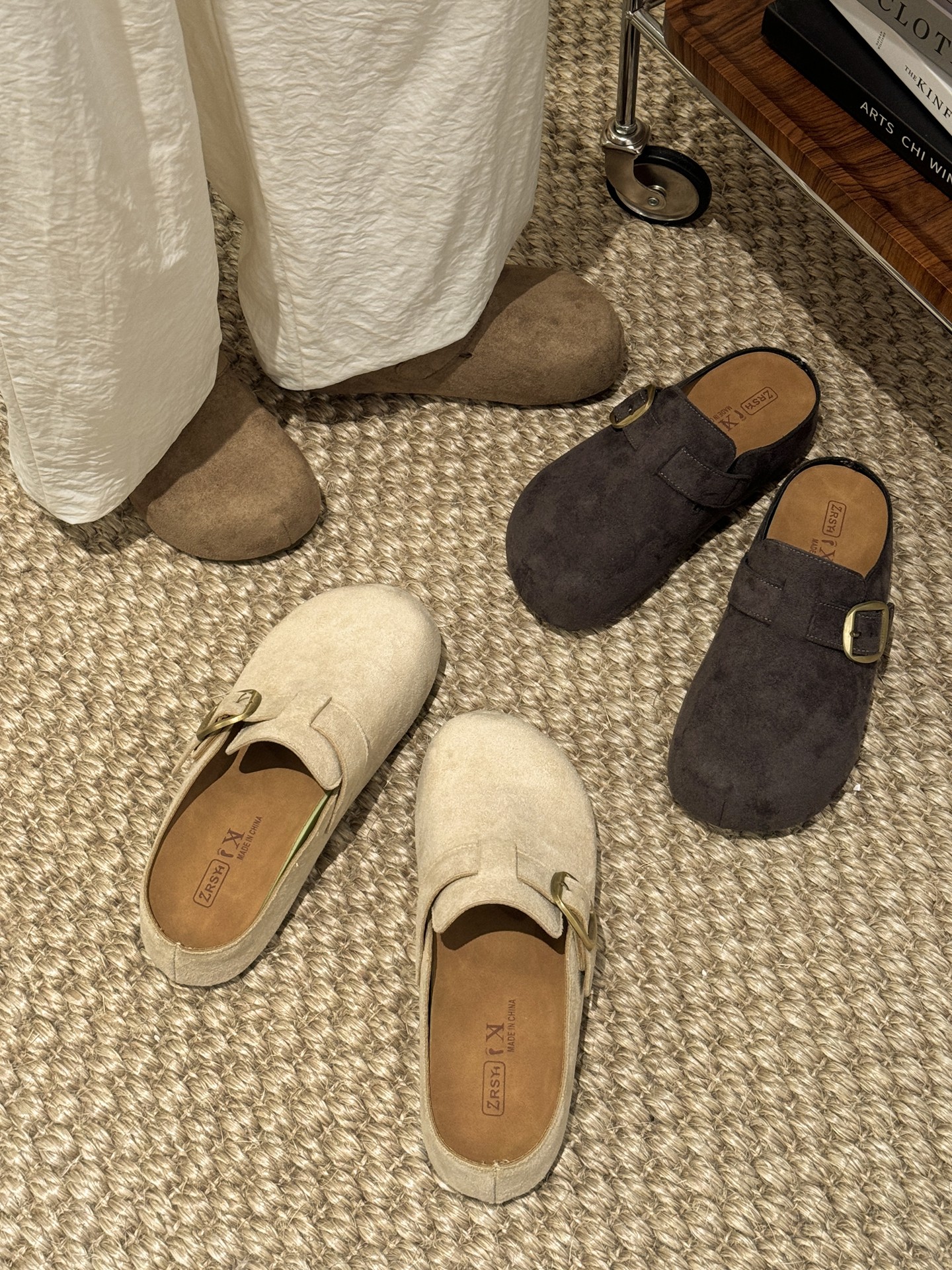 贾不假厚底勃肯鞋女款2026新款春季外穿包头半拖鞋内增高博肯鞋子主图