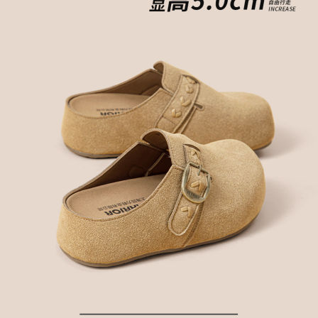 回力厚底勃肯鞋女2026春季新款内增高女鞋懒人一脚蹬包头半拖鞋子